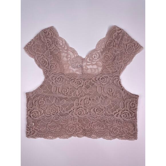 Free People Intimately Lace Bralette Top Medium Pink Nude - Picture 6 of 8